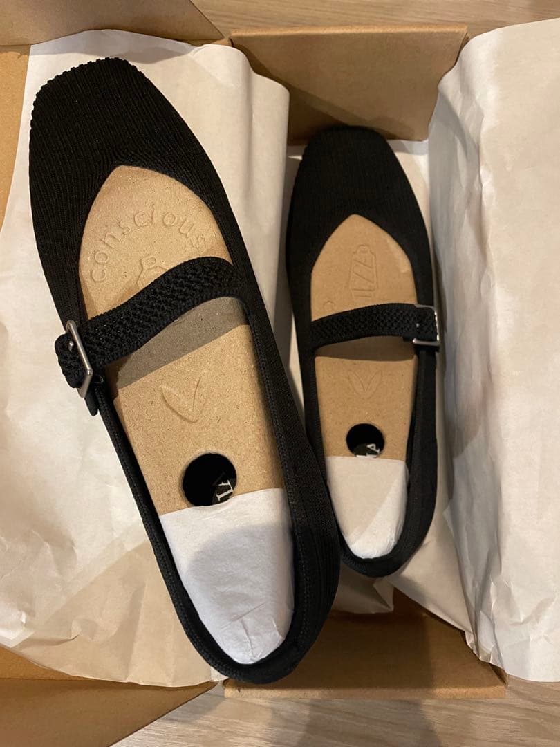 新品　VIVAIA メリージェーン　フラットシューズ　ブラック　超軽量　洗濯可