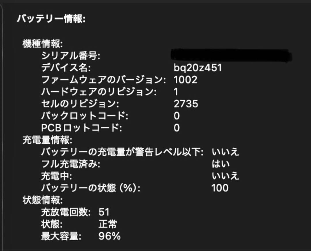 【充放電回数少なめ】MacBook Air 13インチ／M1／16GB／1TB