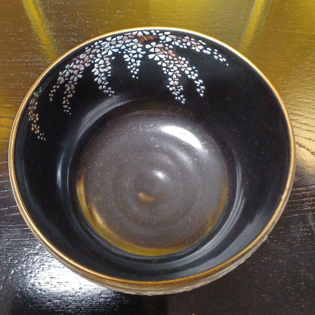 茶道具　茶碗　壱休窯　三春の滝桜　窪田常之作　Bol à thé matcha