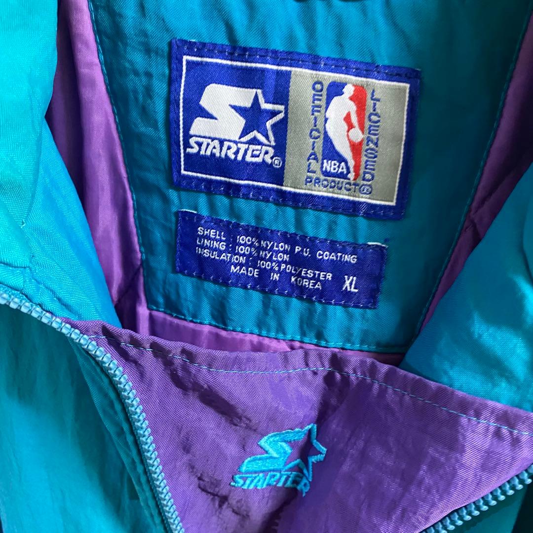NBA シャーロット・ホーネッツ　超オーバーサイズハーフジップナイロンスタジャン