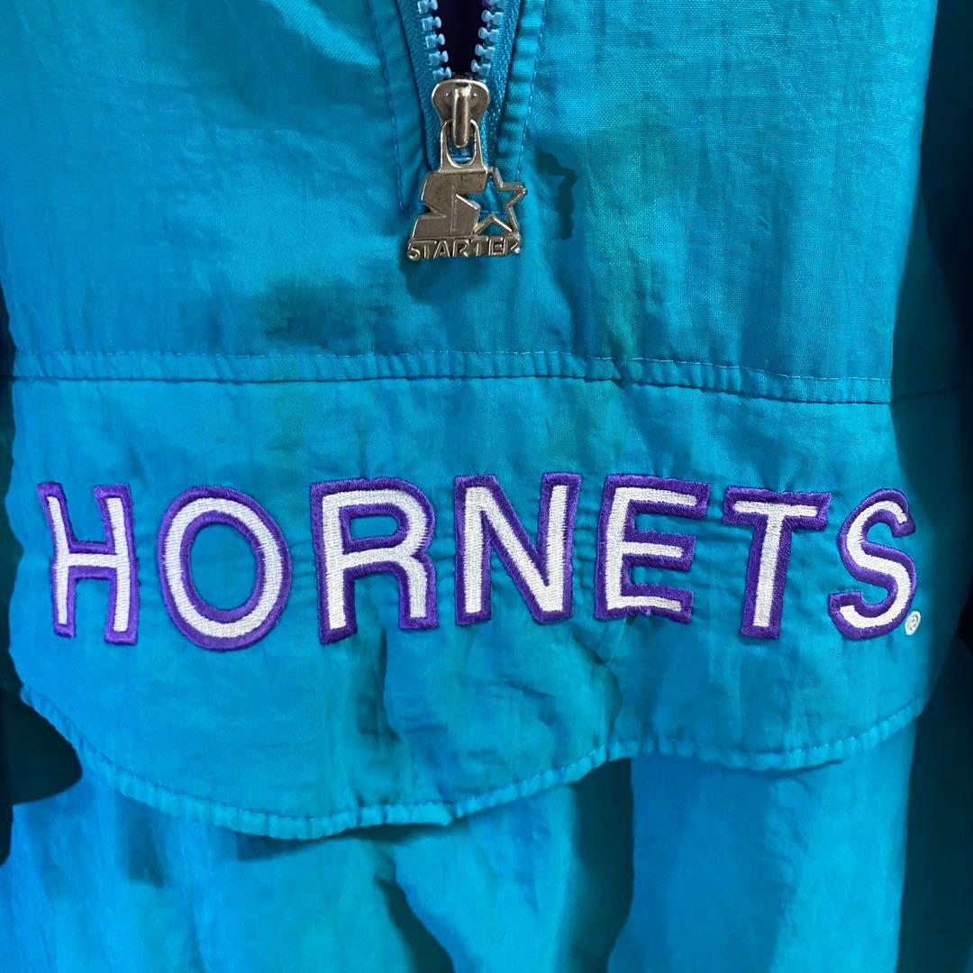 NBA シャーロット・ホーネッツ　超オーバーサイズハーフジップナイロンスタジャン