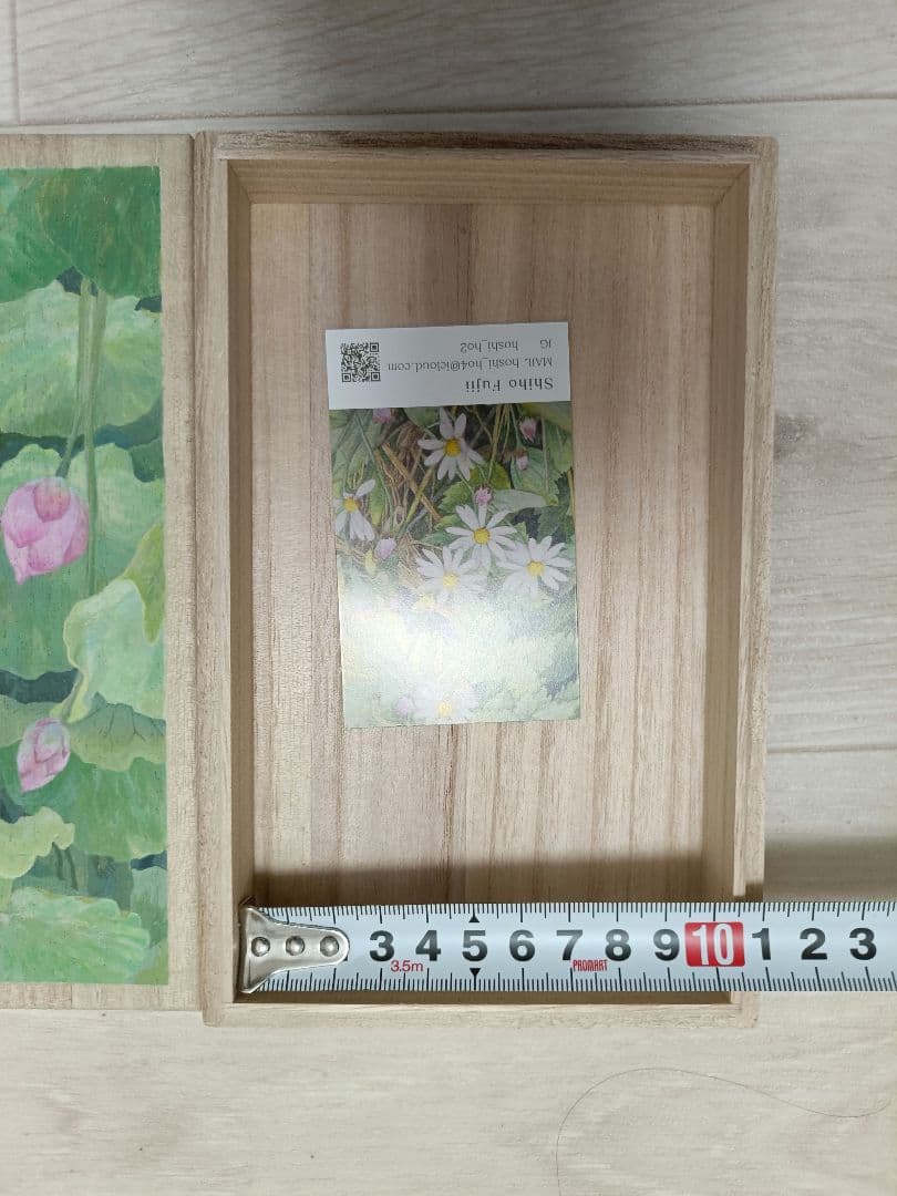 蓮の花 桐の木製ボックス Shiho Fujii 約19×12.2×4cm