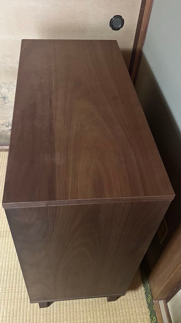 無印良品 ウォールナット材キャビネット 引戸タイプ 脚付き 廃盤モデル