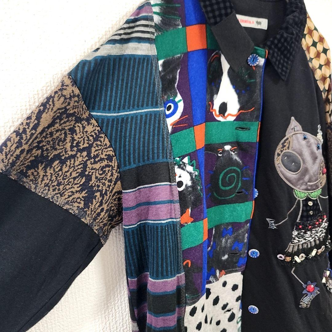 美品✨　オレボレブラ アルベロベロ ぶたさん　ビジュー　長袖シャツ　ウール混