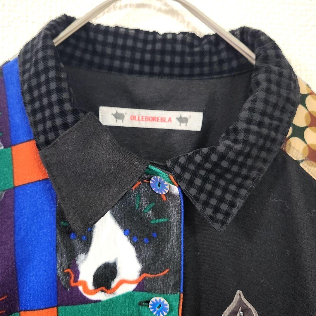 美品✨　オレボレブラ アルベロベロ ぶたさん　ビジュー　長袖シャツ　ウール混