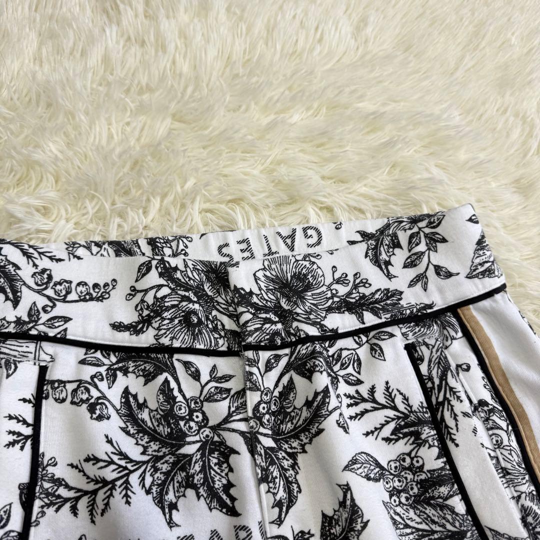 【パーリーゲイツ】美品 ジョガーパンツ 花柄 ホワイト 1サイズ レディース