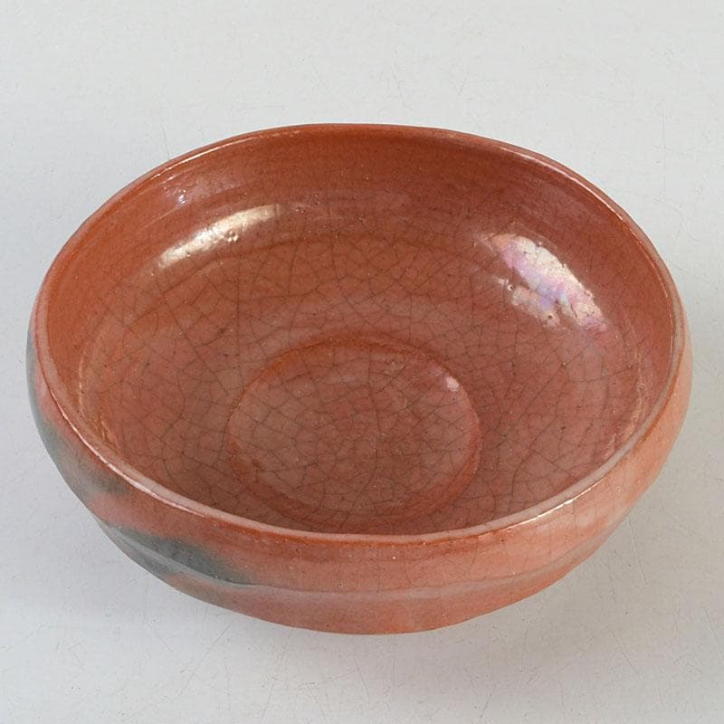 茶道具　赤楽茶碗　平茶碗　仕覆付　時代箱　V　9445