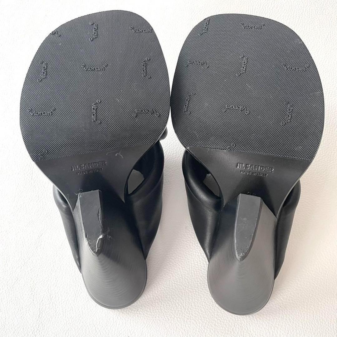 美品＊ジルサンダー ミュール クロスサンダル ブラック【38】