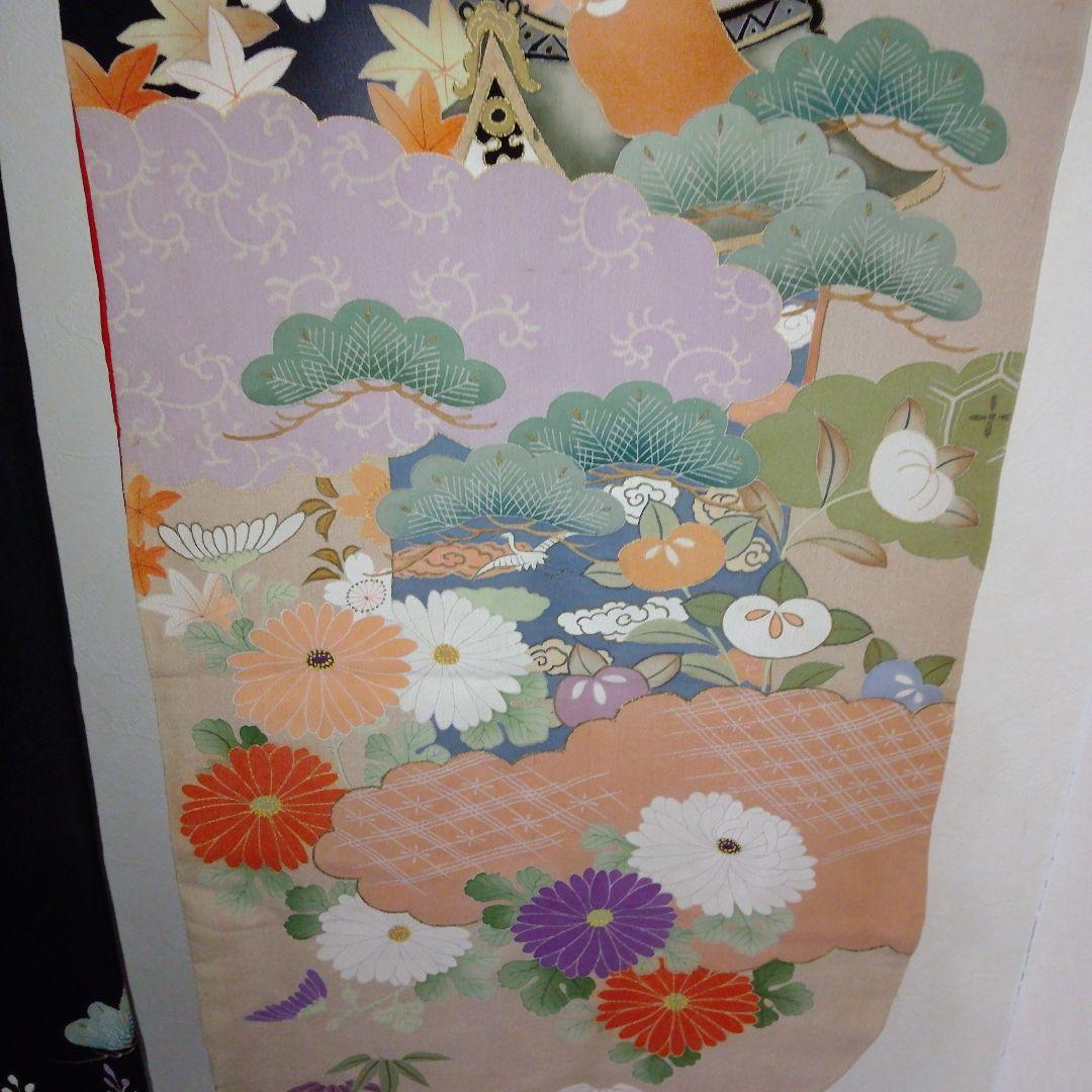 アンティーク　五つ紋　花嫁衣装　振り袖　引き振り袖　正絹　保管品