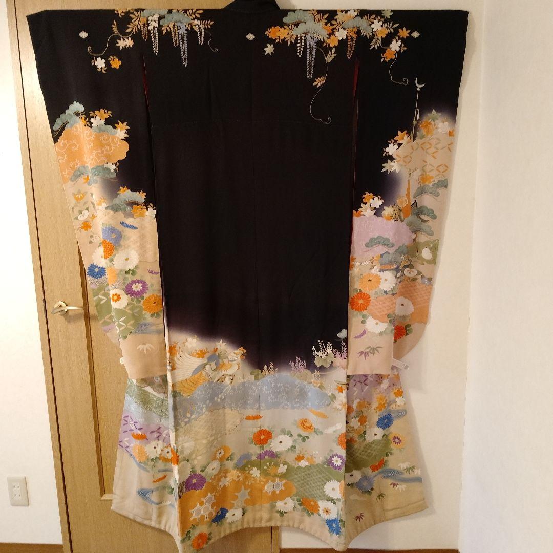 アンティーク　五つ紋　花嫁衣装　振り袖　引き振り袖　正絹　保管品