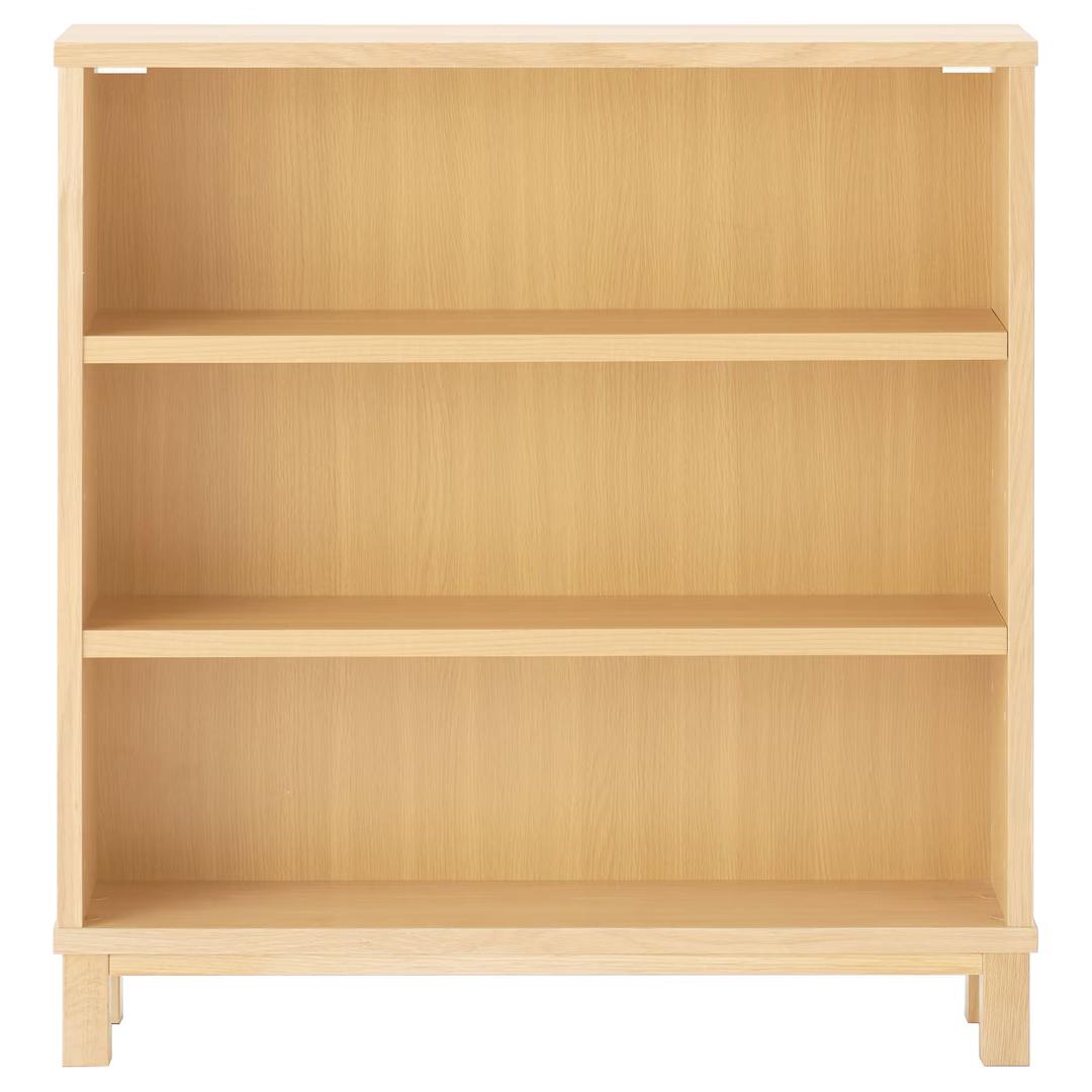 無印良品　オーク材薄型ラック・ワイド小・奥行22cm