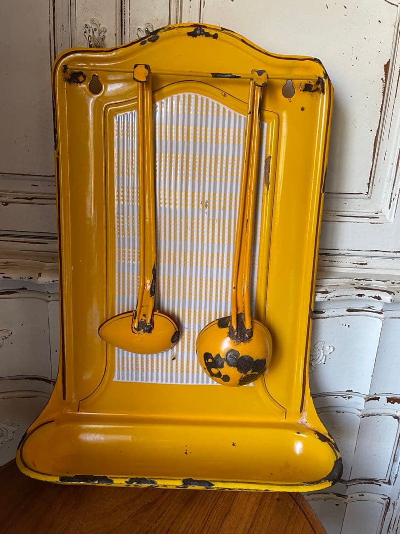 たくちゃんアンティーク　ホーロー　レードルラック　BB社　レードル２本