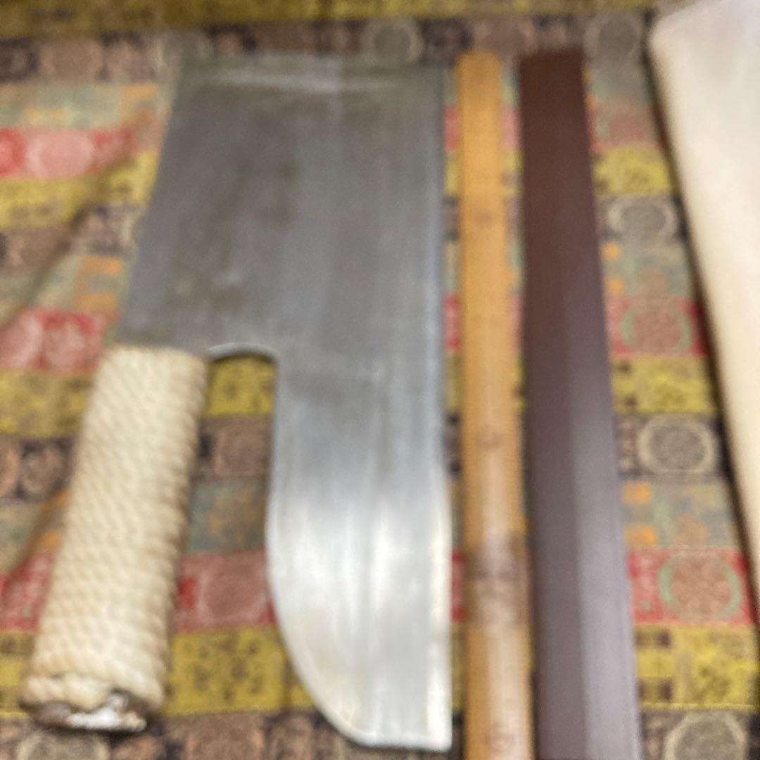 麺切り包丁　蕎麦切り包丁　30×12.5センチ 670グラム　使用品