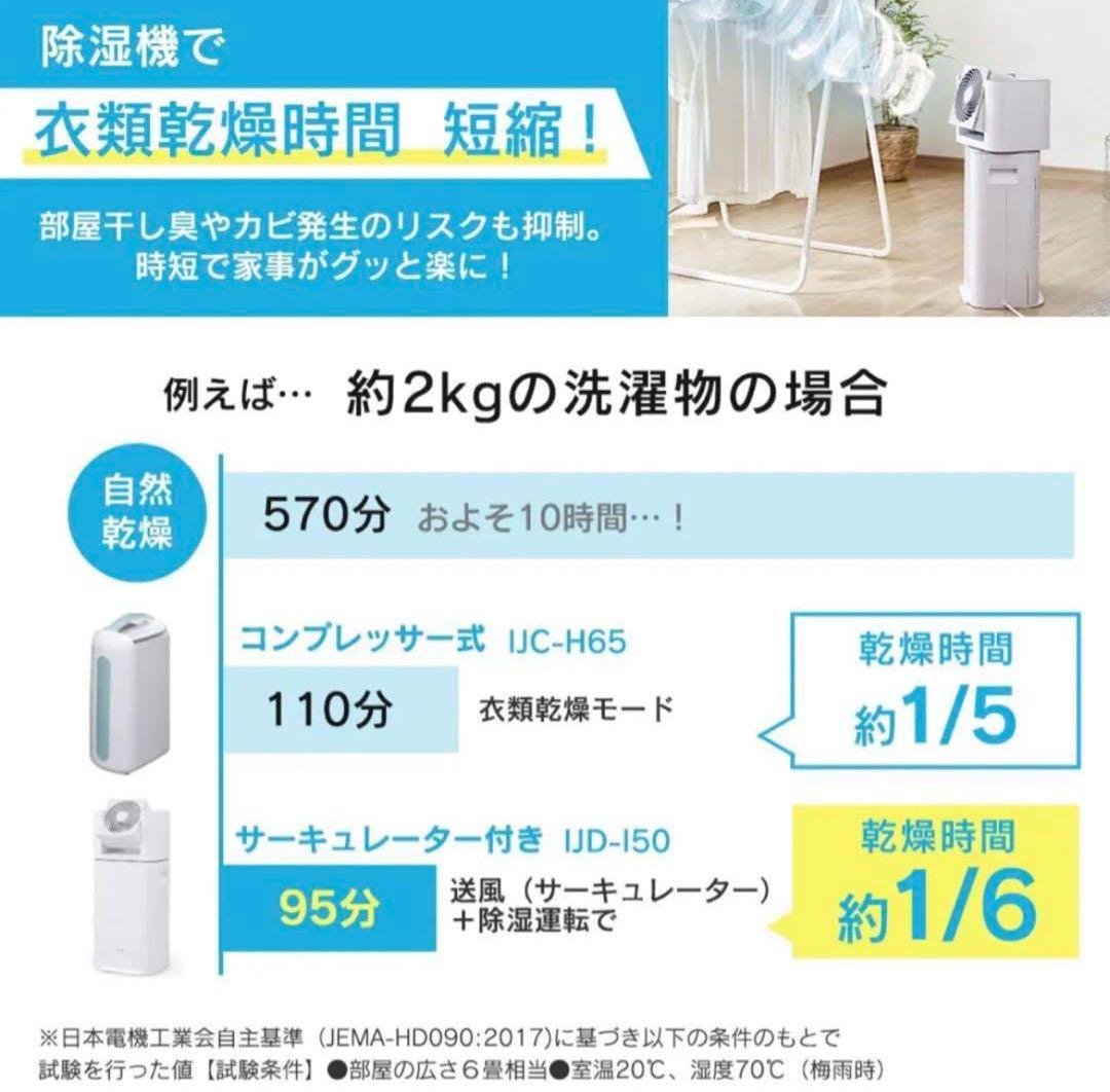 未使用　IRIS OHYAMA除湿機 IJC-H65 ブルー アイリスオーヤマ