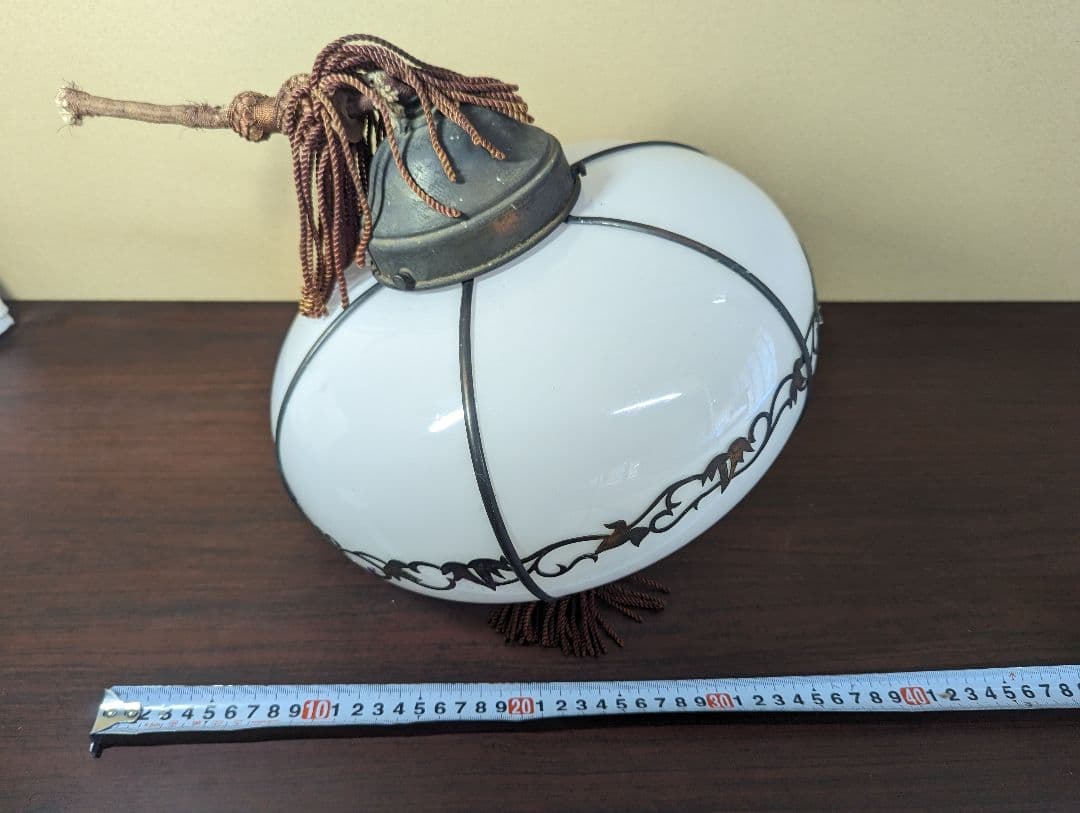 ペンダントライト 照明 昭和レトロ 大正ロマン 乳白色 当時物 アンティーク希少