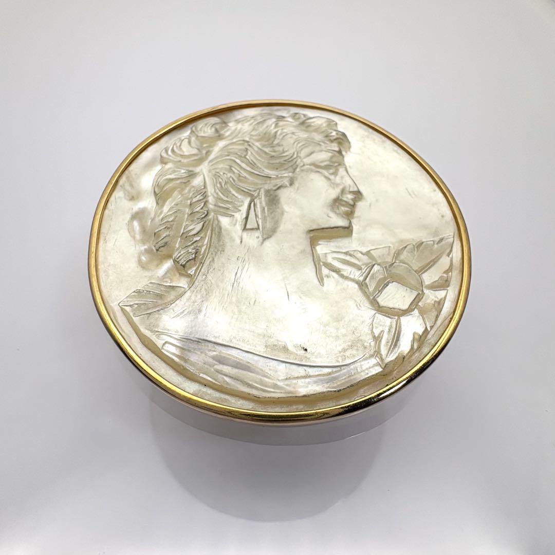 K18 カメオ ブローチ ペンダントトップ シェル 女性横顔 総重量10.4g