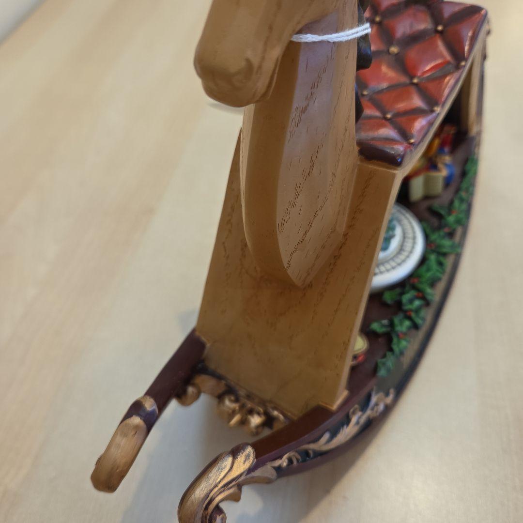 木製馬のロッキングホースクリスマス飾りオルゴール