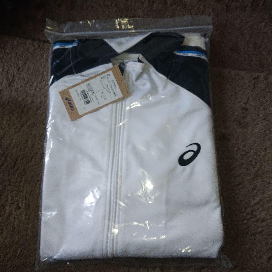 新品未使用　アシックス トレーニングジャケット上下セット一式 ホワイト×ブラック