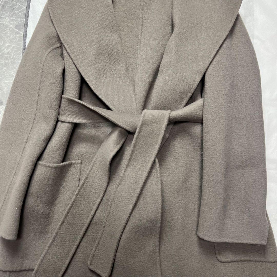 マックスマーラ　ベルテッドコート　クチートアマーノ　ウール　ロング　ベルト　S