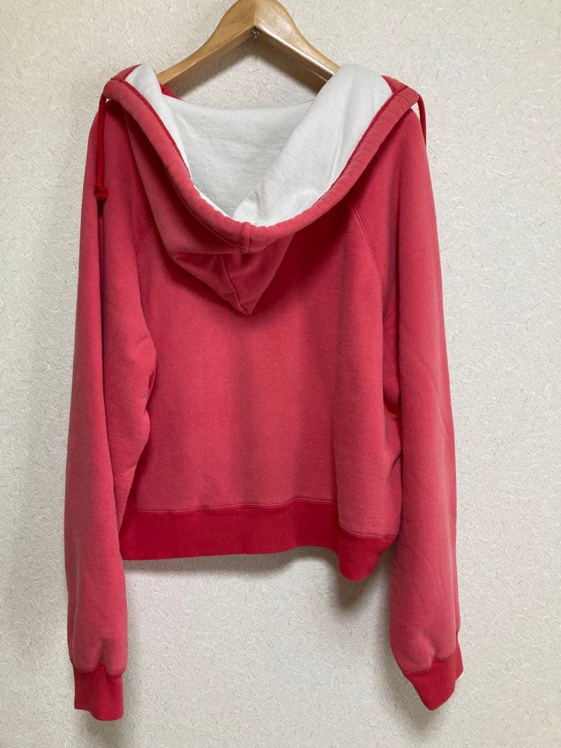 FUMIKA_UCHIDA/2-TONE PULLOVER HOODIE　レッド