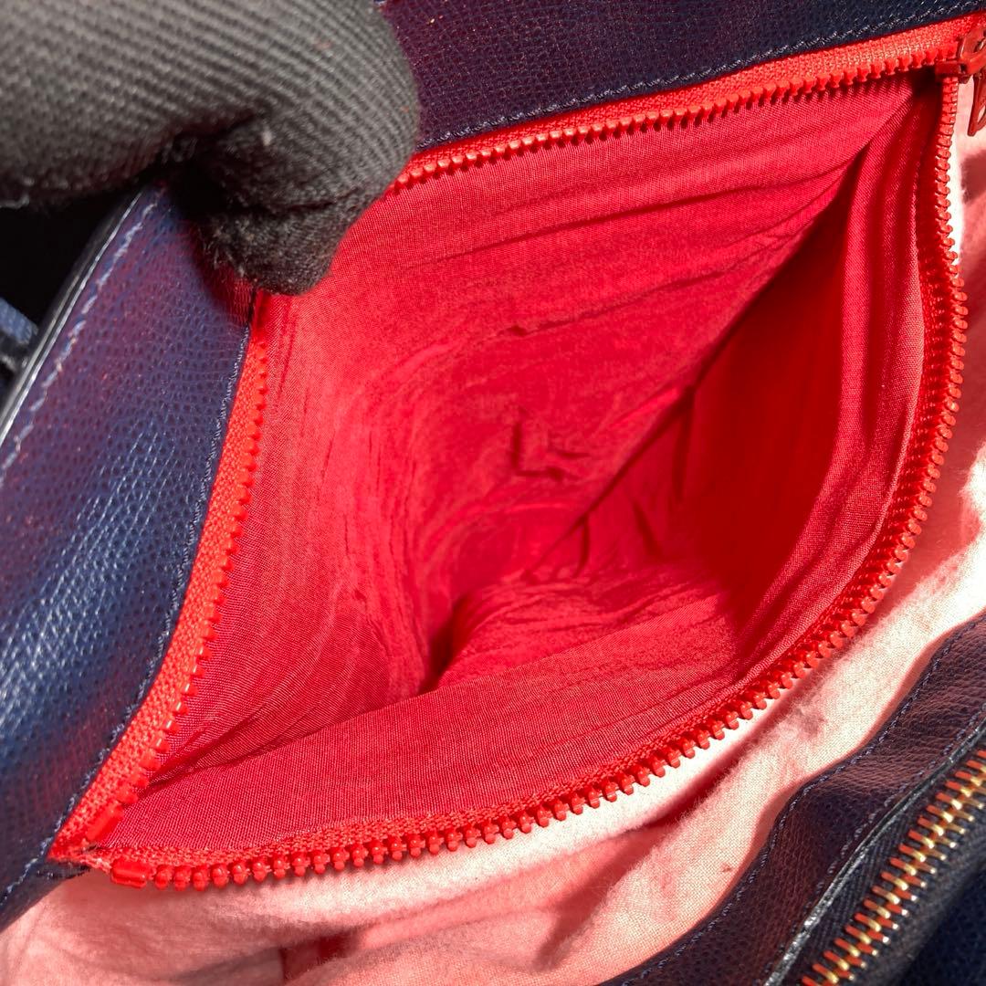 CELINE セリーヌ ハンドバッグ ネイビー レザー イタリア製