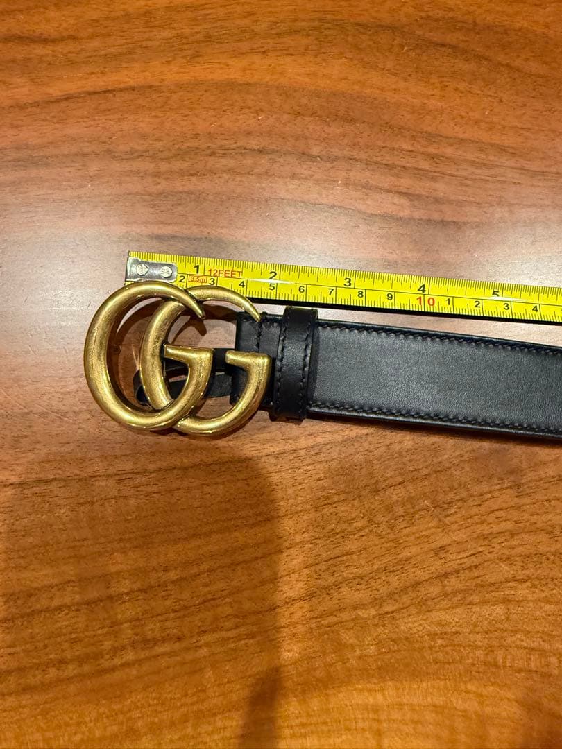 【極美品・箱付き】【国内正規品】GUCCI ブラック GGバックル ベルト