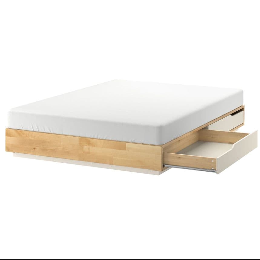 IKEA MANDAL ダブルベッドフレーム 引き出し付き