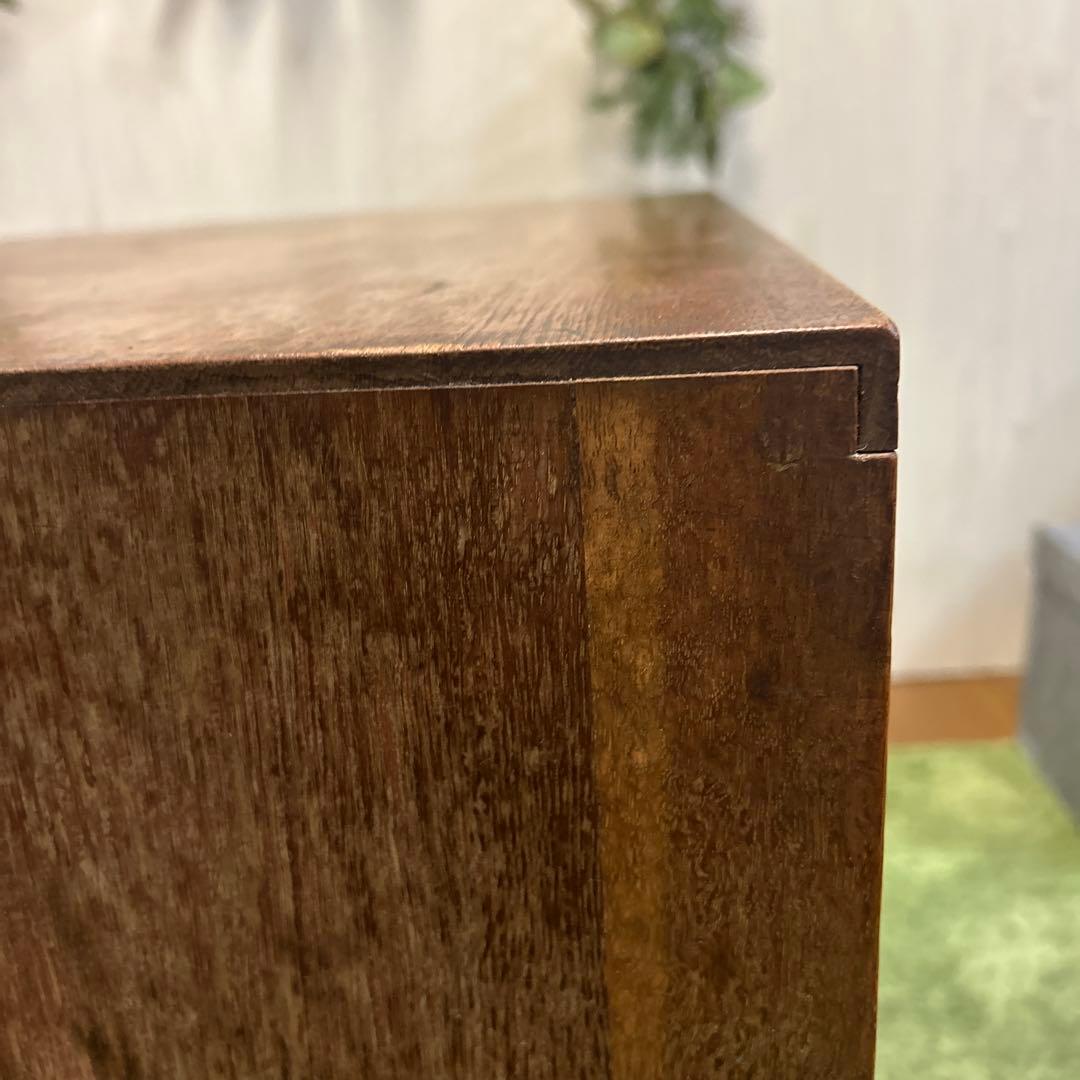 ヴィンテージ　レトロ　ブラウン　木製　チェスト 5引き出し