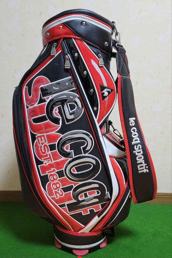 le coq sportif 　ゴルフキャディバッグ 　赤黒