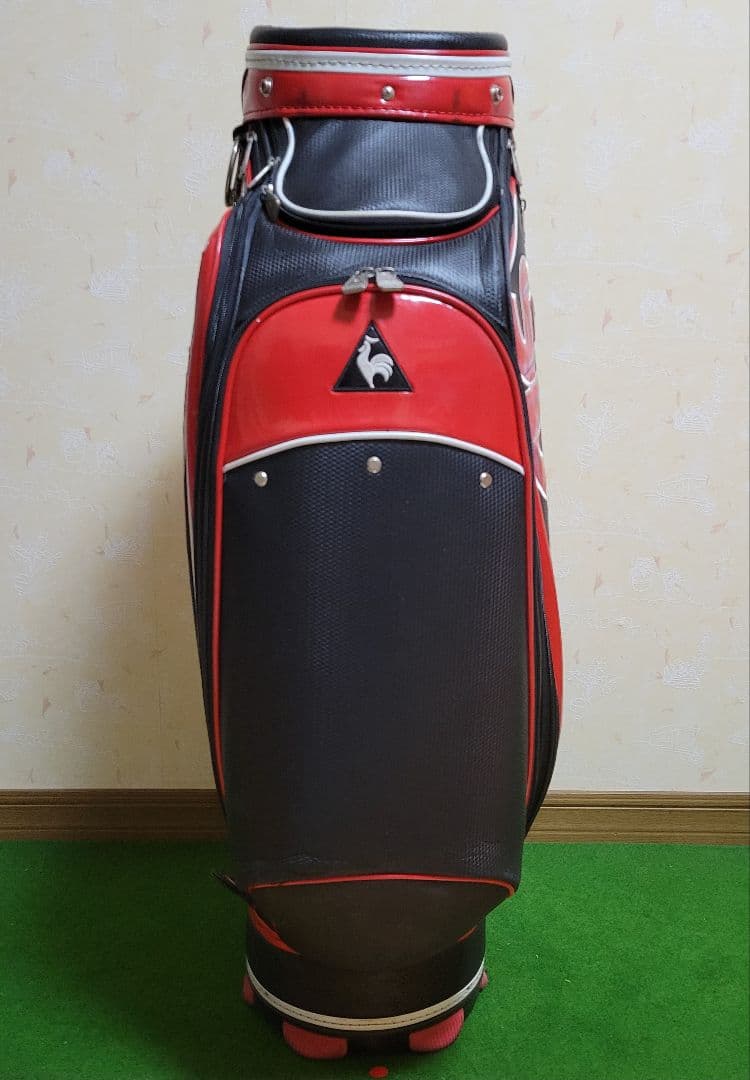 le coq sportif 　ゴルフキャディバッグ 　赤黒