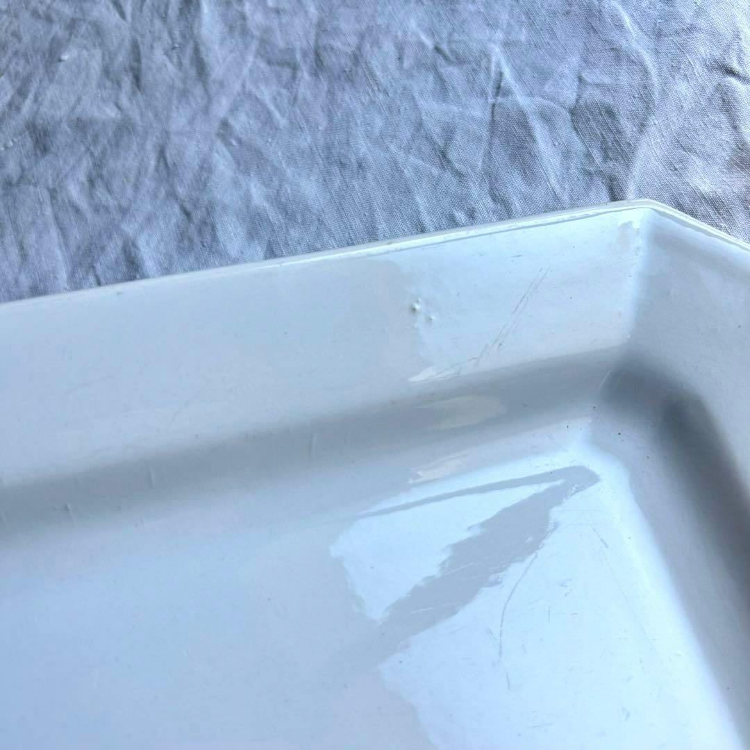 フランスアンティーク　スクエア　レクタングル　隅切り皿　大皿　八角形　長方形皿