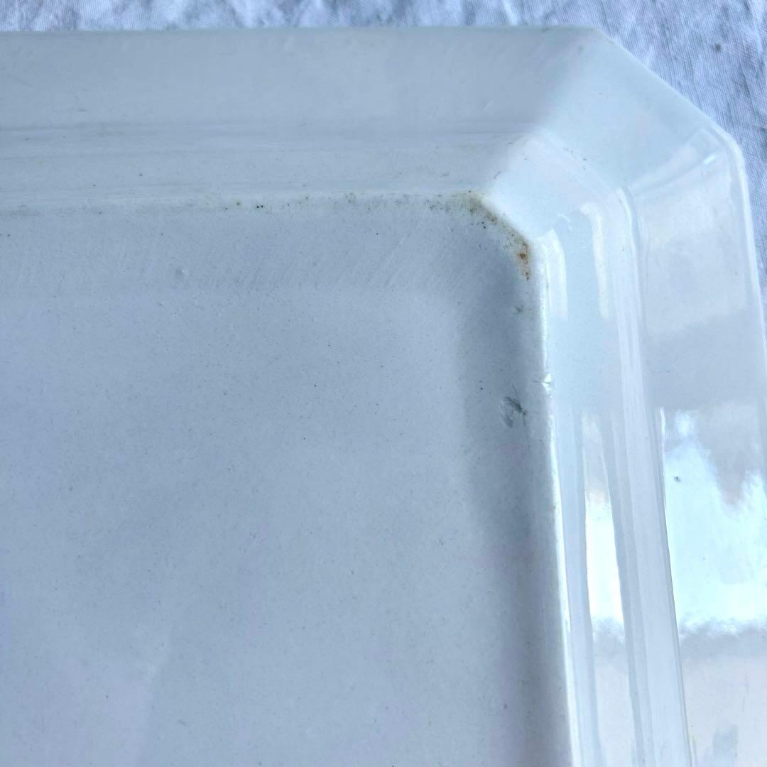 フランスアンティーク　スクエア　レクタングル　隅切り皿　大皿　八角形　長方形皿