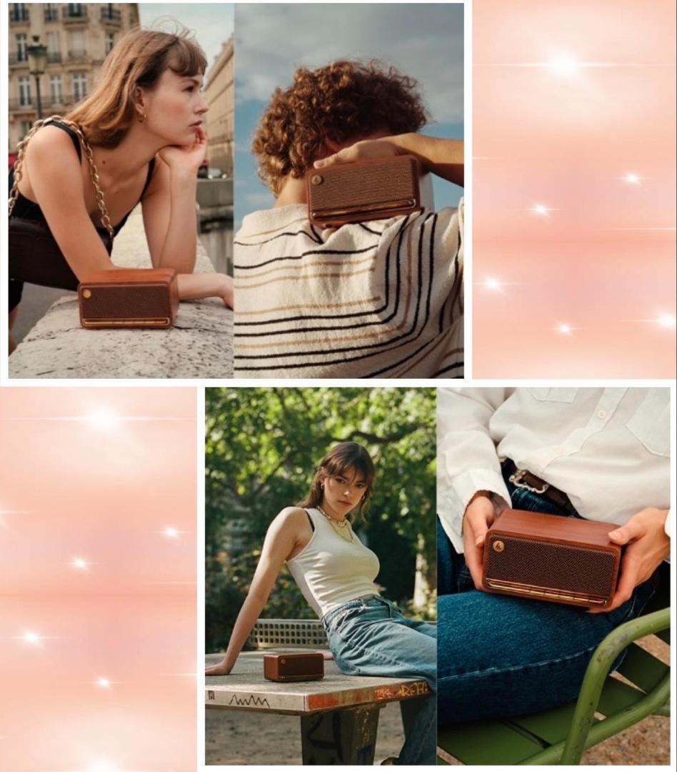 ❤大迫力ステレオサラウンド❣どこにでも持ち運べる♪❤木製☆レトロスピーカー