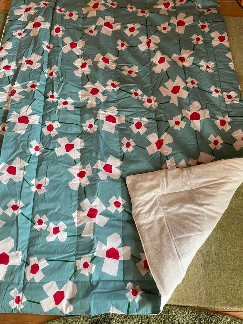 2枚セット【シビラ】アマポラス　キルトケット　シングル　レッド　ブルー