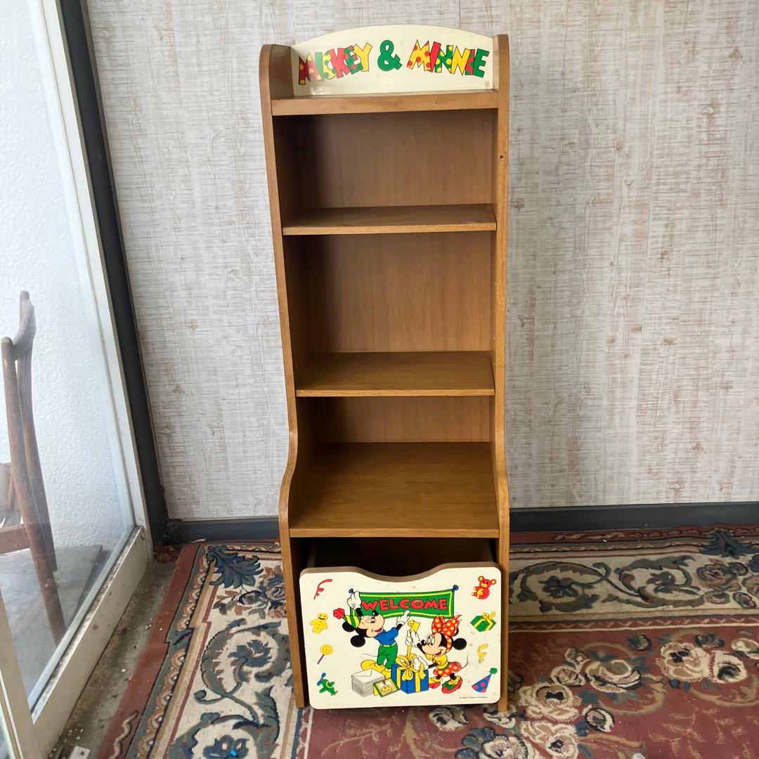 昭和レトロ チトセ レトロポップ ミッキー&ミニー 3段木製ラック ボックス付き