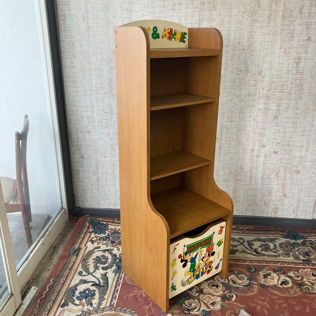 昭和レトロ チトセ レトロポップ ミッキー&ミニー 3段木製ラック ボックス付き