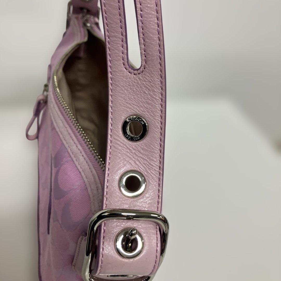 バッグ COACH shoulder bag tassel Signature pink