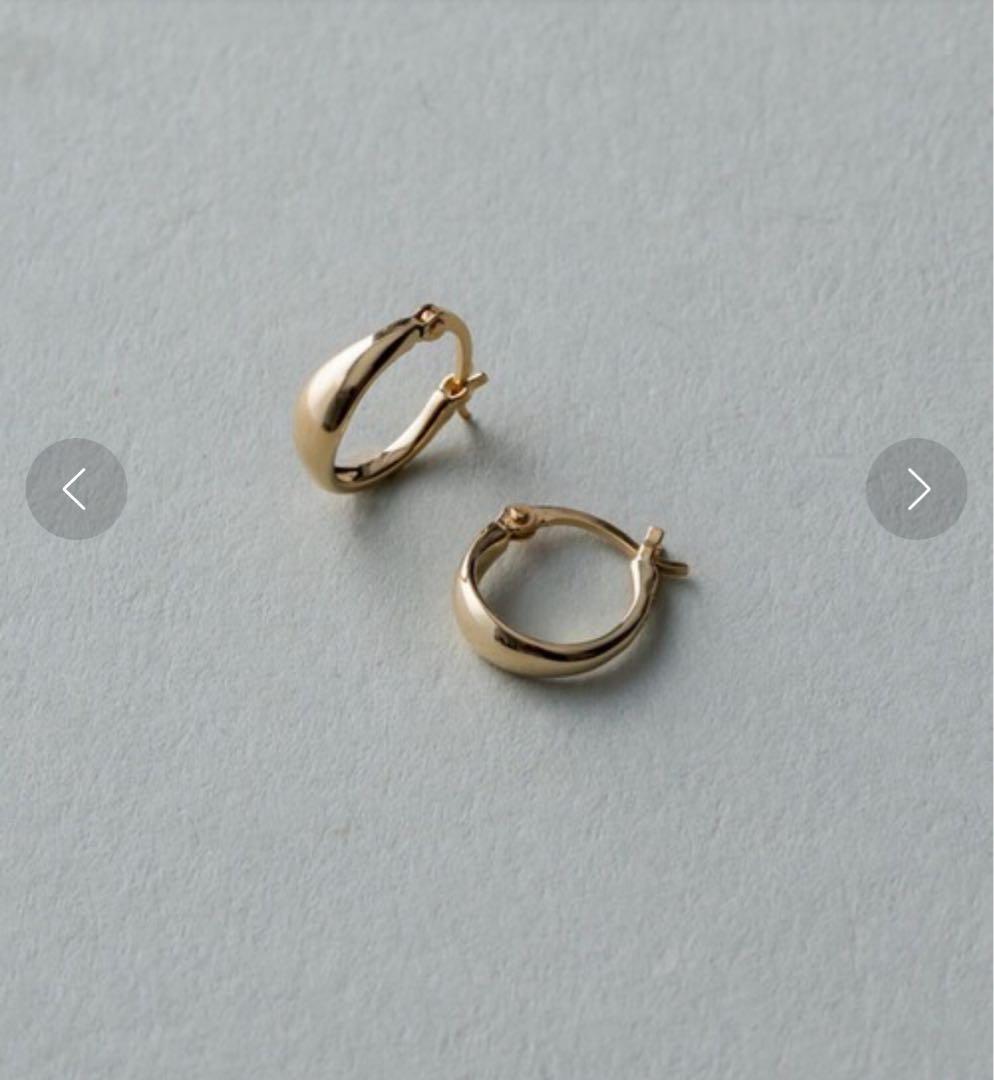 ete K10ゴールド フープピアス(片耳のみ)