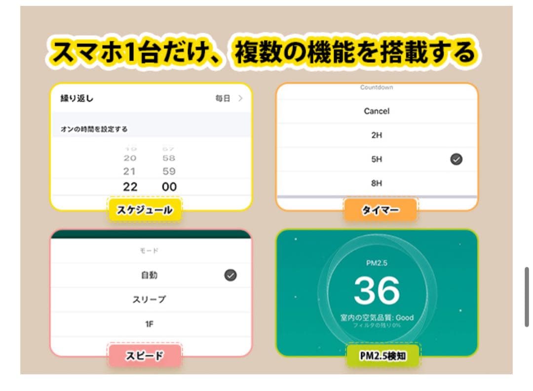 空気清浄機 70畳 リビング 脱臭 PM2.5自動検知 ほこり カビ 簡単お手入