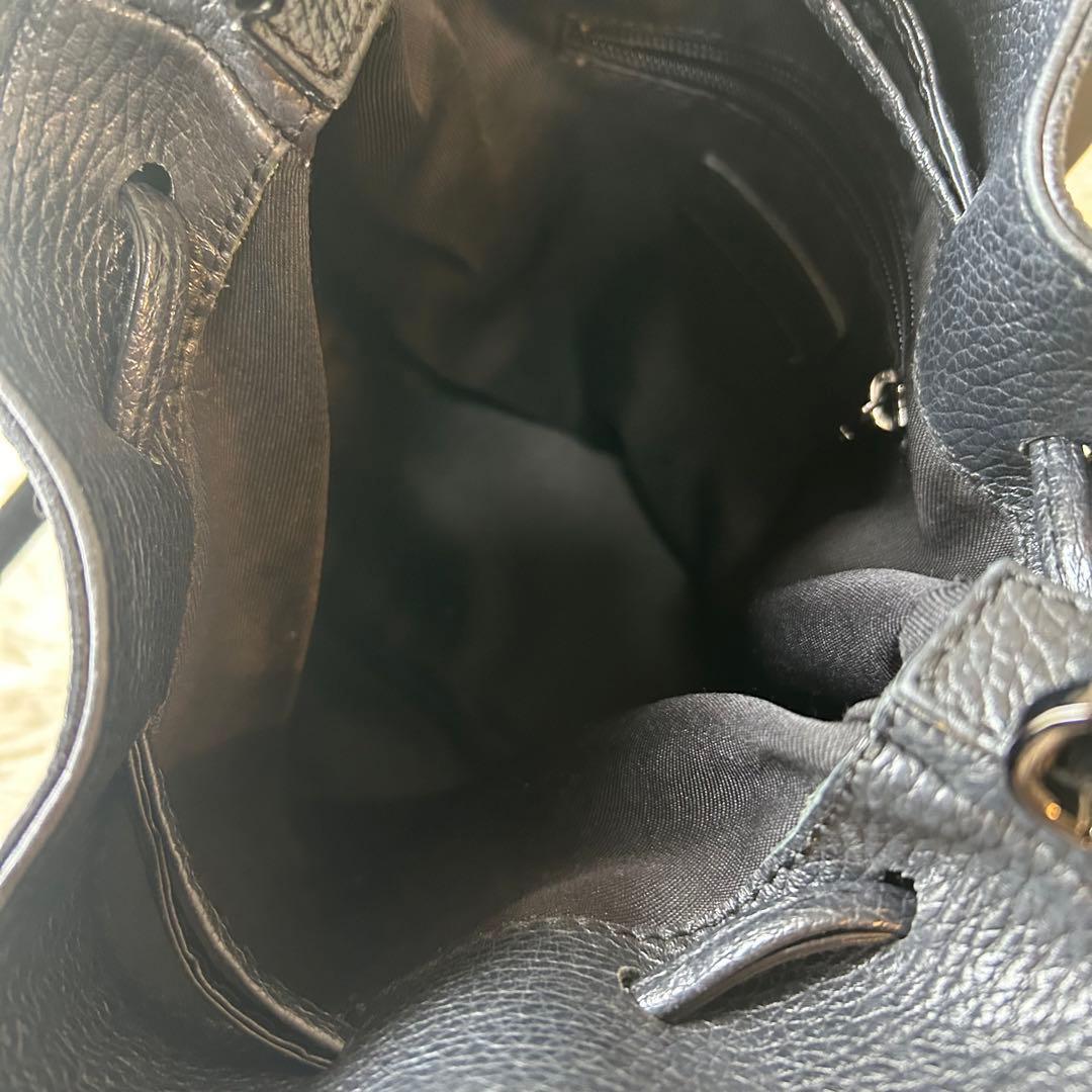 極美品　BEAUTY&YOUTH レザーショルダーバッグ巾着バッグ　黒　2way