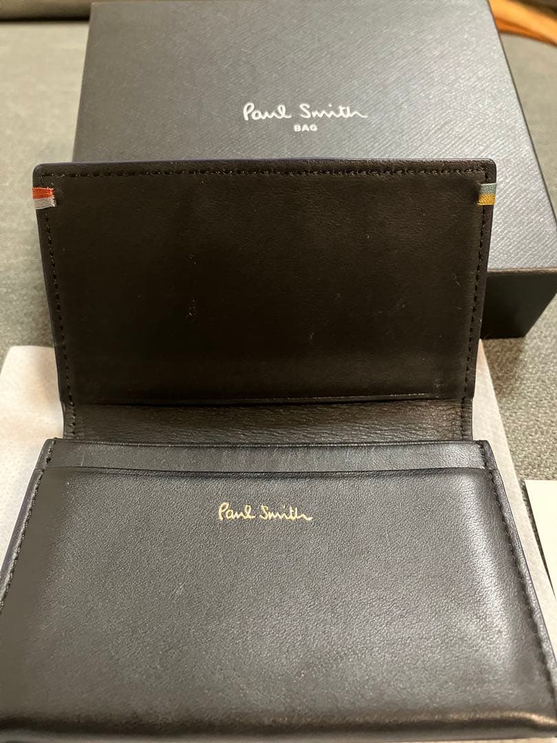 しき⭐︎美品・ポールスミス 名刺入れ ハイライトステッチ レザー　箱付き