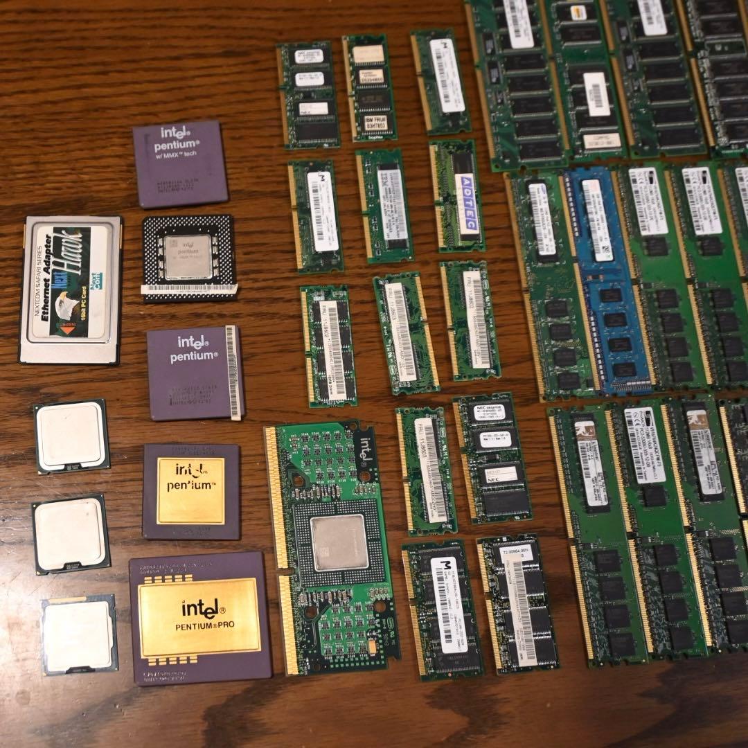 Intel PENTIUM PRO含むCPU及びメモリ数十枚　ジャンク　金