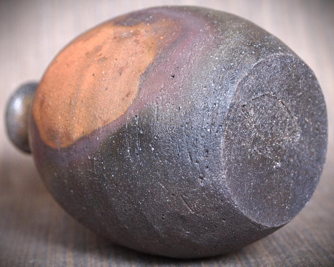 希少作★小山末廣【師：金重素山】備前徳利★共箱