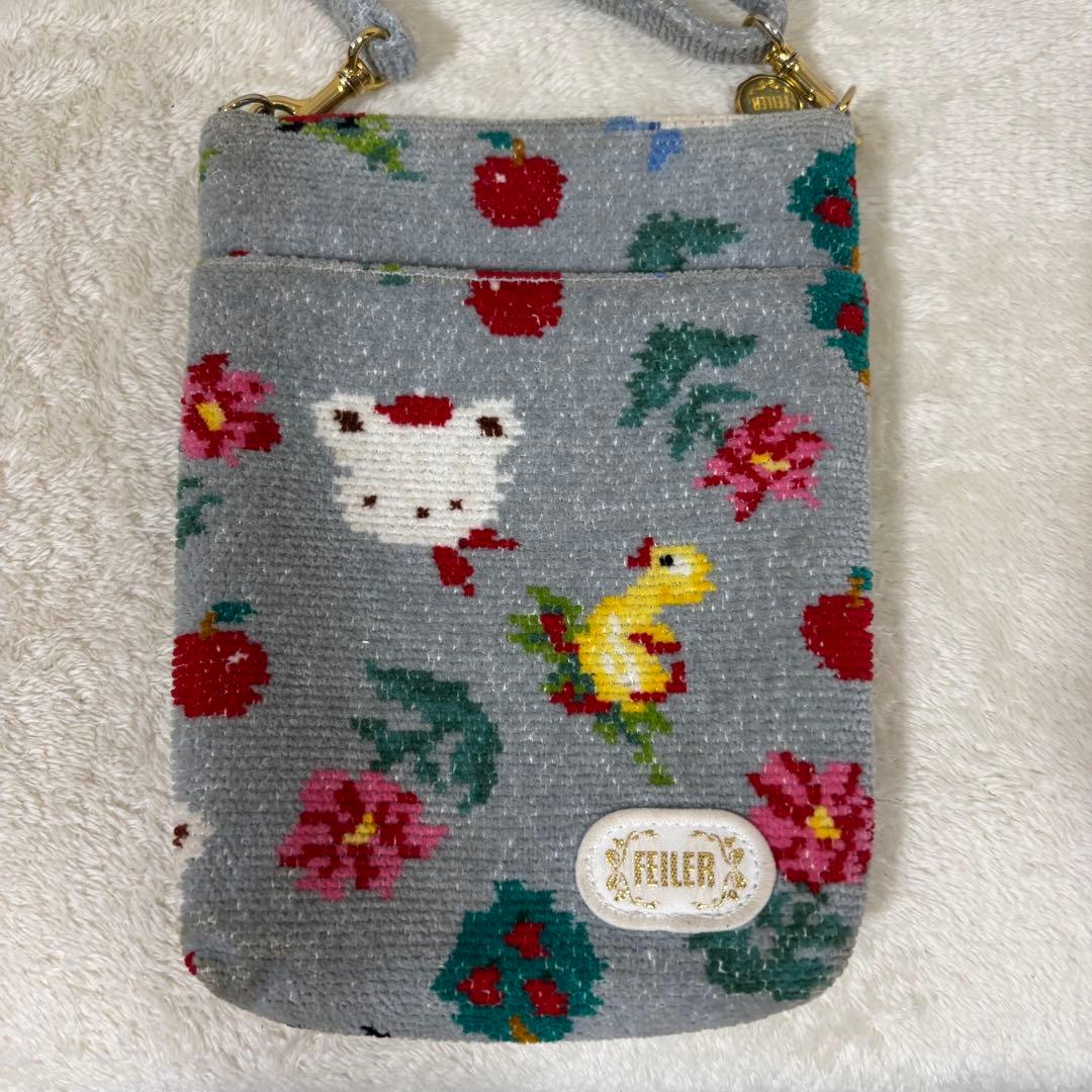 【希少】FEILER × familiar コラボ ショルダーバッグ グレー