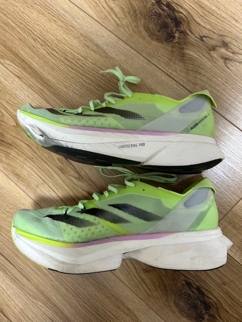 ADIZERO ランニングシューズ イエロー/グレー アディオスプロ3 28cm
