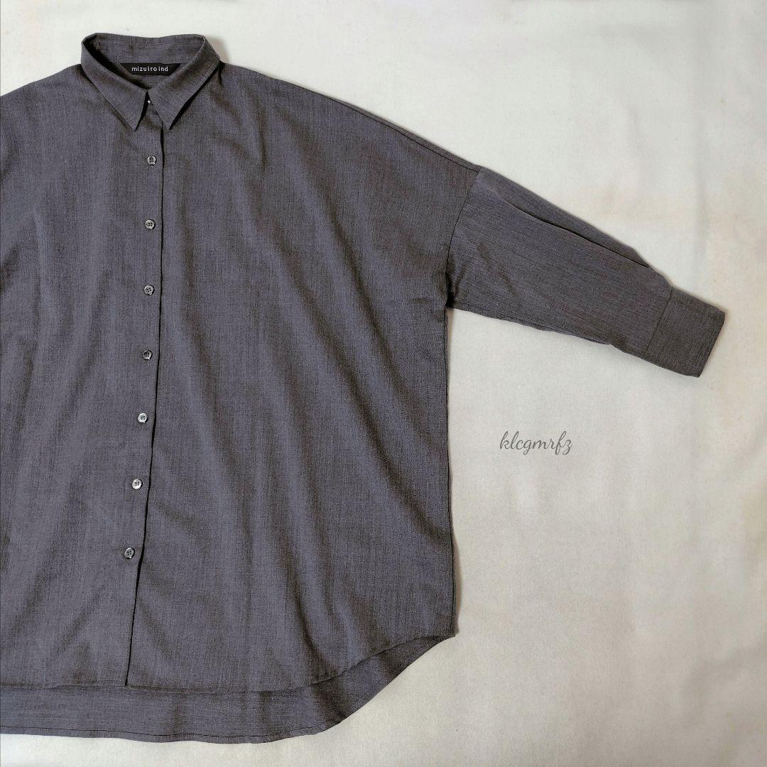 美品 mizuiro ind ワイド ビッグ シャツ チュニック ミズイロインド
