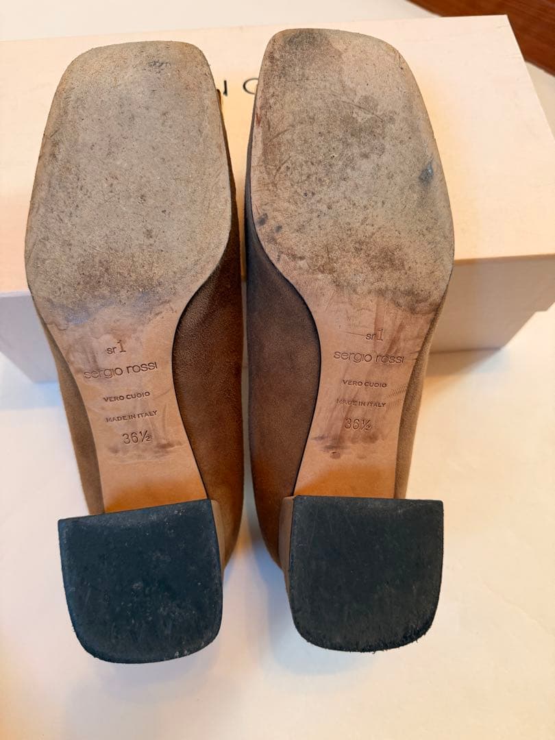 【セルジオロッシ】フラットシューズ スエード ベージュ　36.5