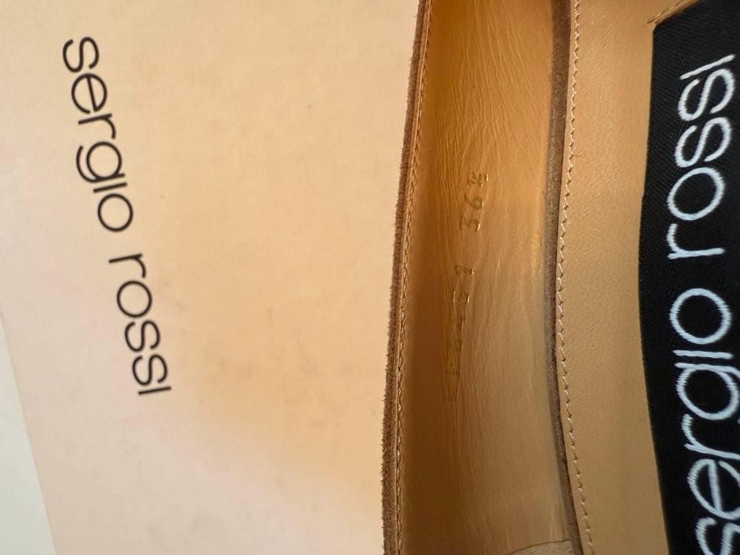 【セルジオロッシ】フラットシューズ スエード ベージュ　36.5