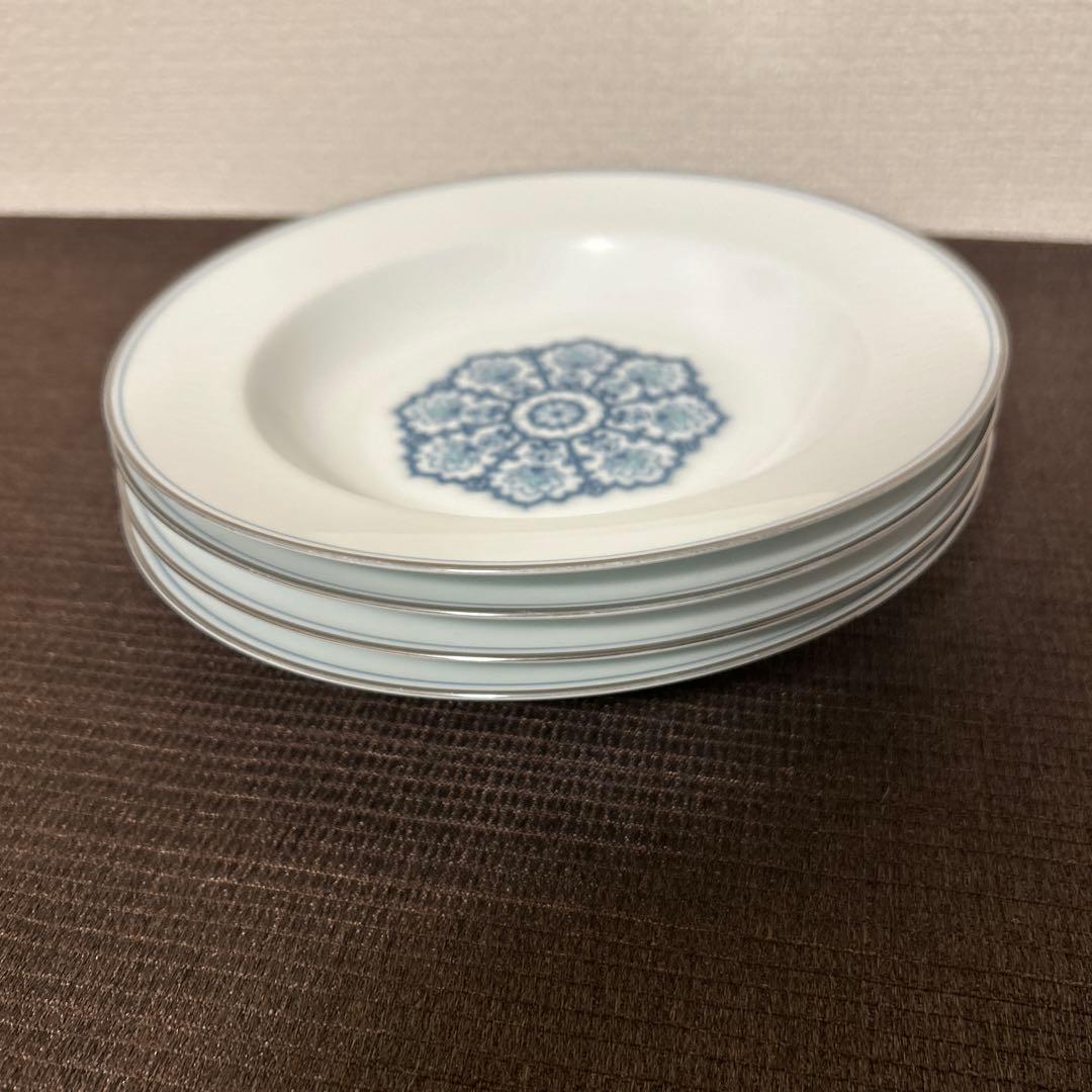 大倉陶園　呉須正倉院　スーププレート　ディナープレート　プラチナ彩