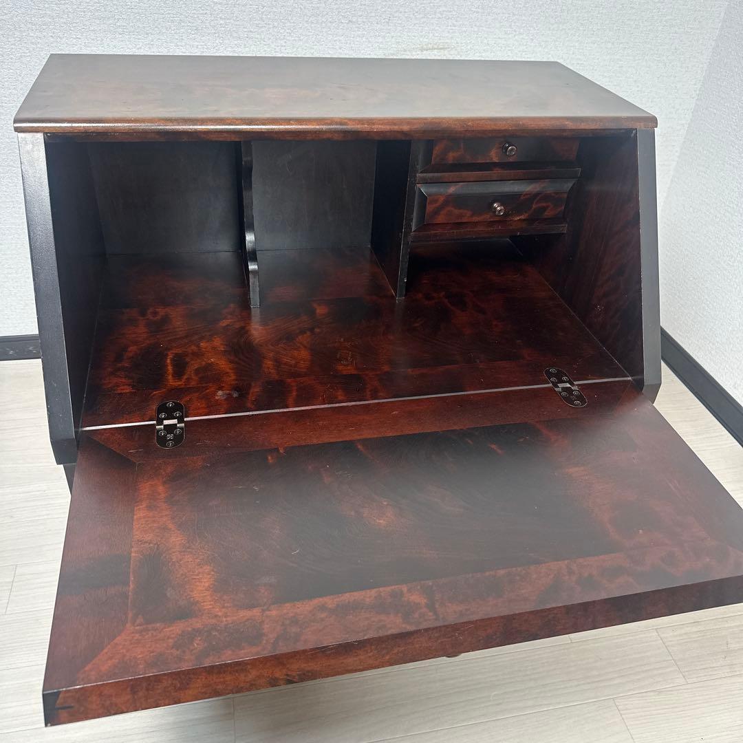 北海道民芸家具 ライティングビューロー カバ材 無垢材 ※i4※